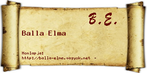 Balla Elma névjegykártya